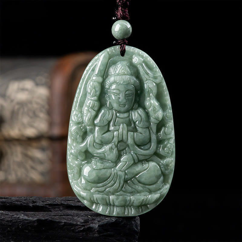 Chinese Zodiac Natal Buddha Natural Jade Wealth Prosperity Necklace Pendant (Extra 30% Off | USE CODE: FS30)