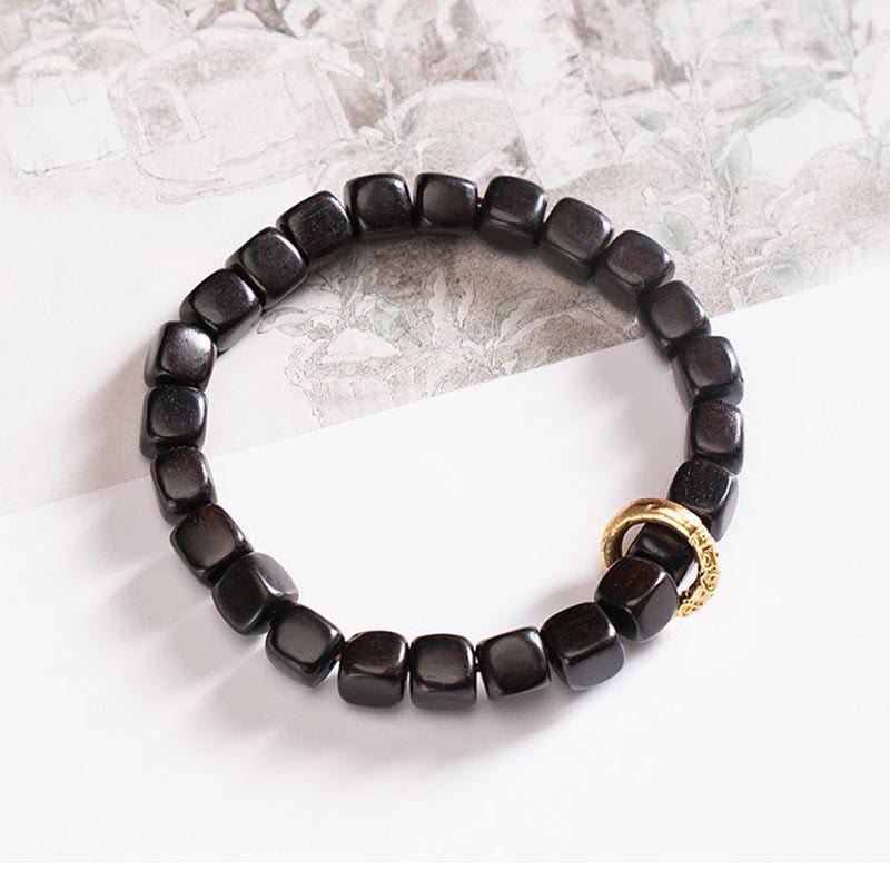 Tibetan Ebony Wood Dzi Bead Balance Calm Bracelet