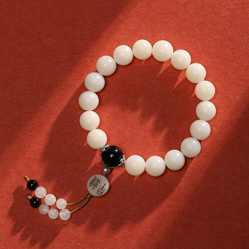 Bodhi Seed and Gemstone Meditation Wrist Mala Bracelet