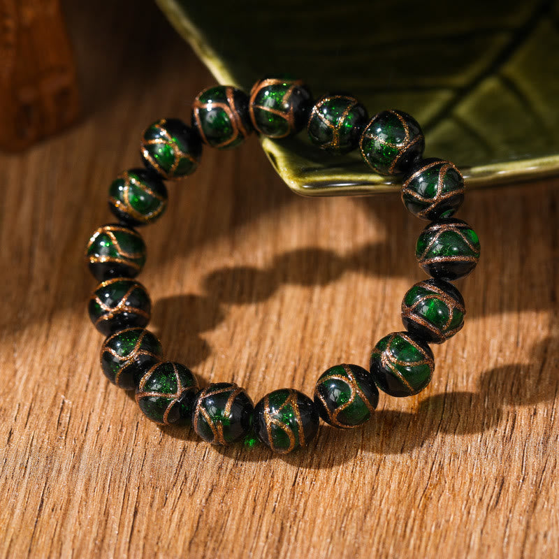 Tibetan Classic Liuli Glass Bead Luck Wealth Bracelet