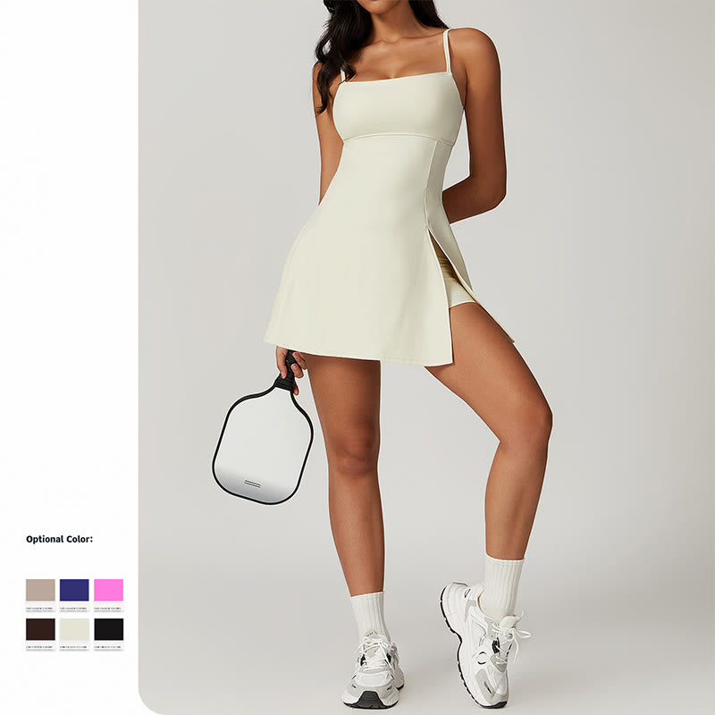 Solid Backless Tennis Yoga Women Sports Dress