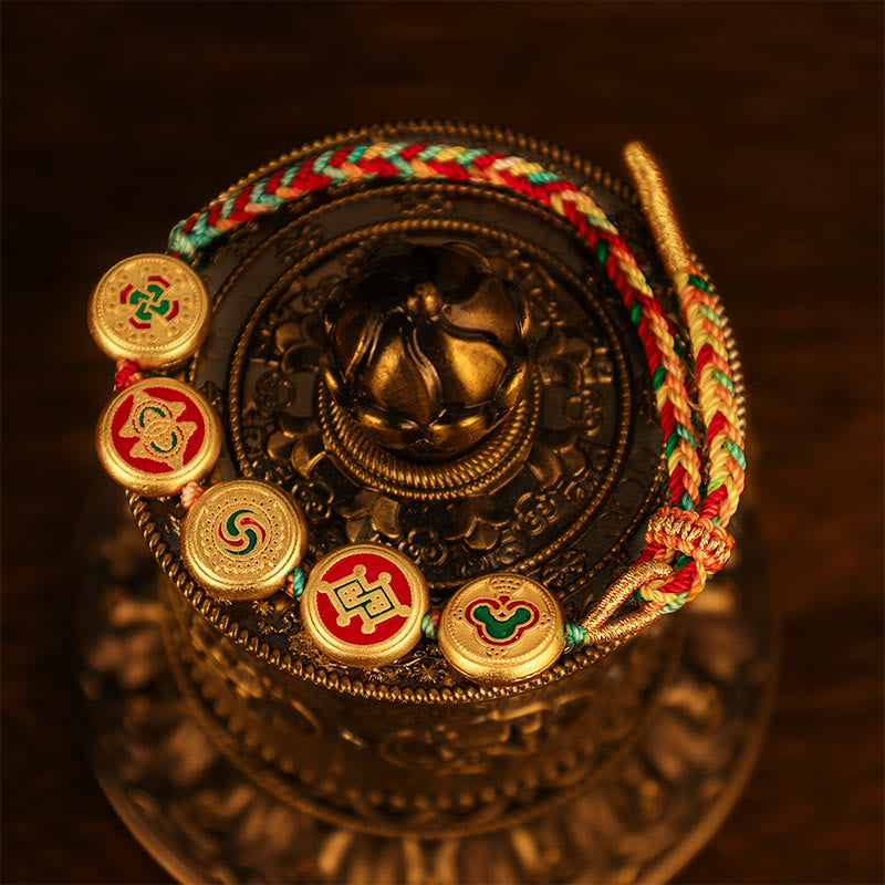 Tibetan Five God Of Wealth Colorful Rope Braided Luck Bracelet