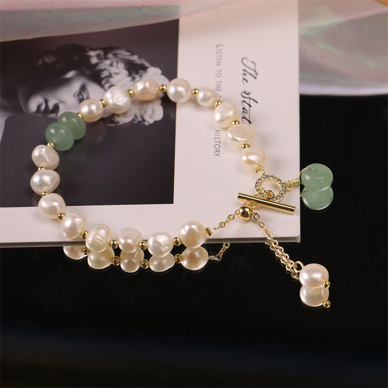 Pearl Green Strawberry Quartz Bead Healing Chain Bracelet