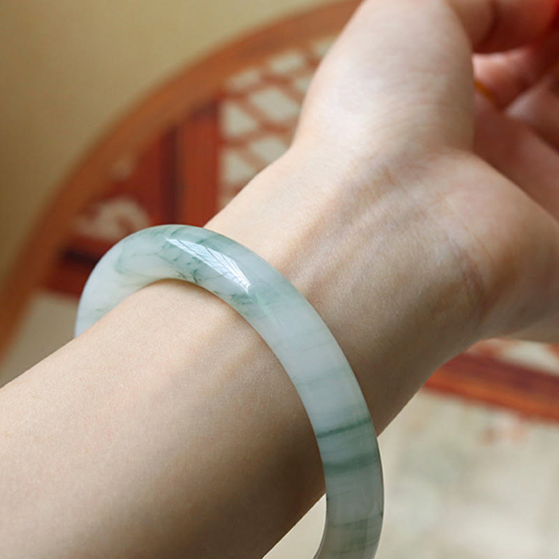 Natural Jade Luck Prosperity Bangle Bracelet