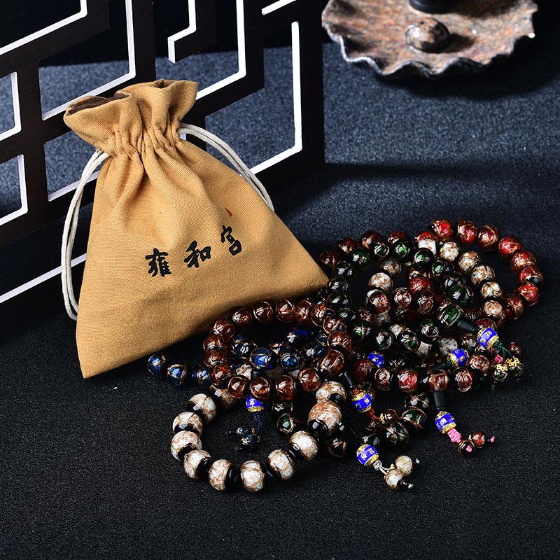 Tibetan Dragon Vein Agate Beaded Bracelet – 12mm & 14mm in Multi-Color Options