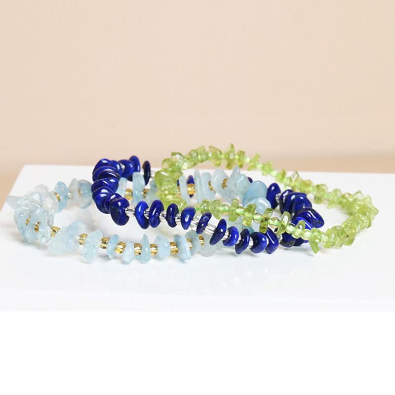 Natural Irregular Shape Raw Crystal Meditation Balance Bracelet