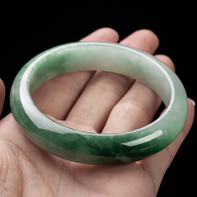 Natural Jade Fortune Blessing Bangle Bracelet