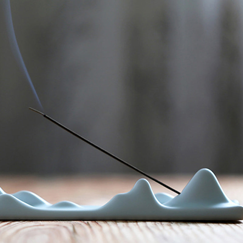 Mountain Cloud Incense Burner for Meditation & Balance - White & Green Styles