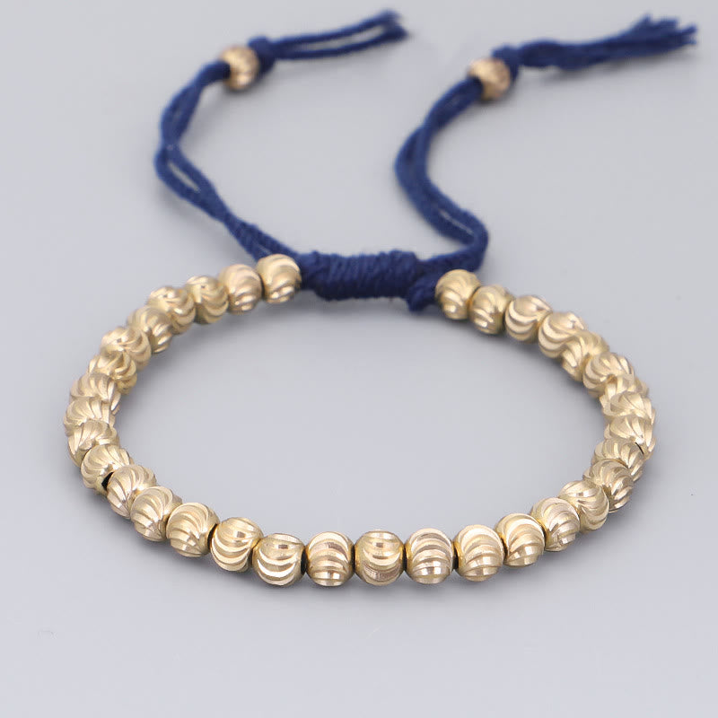 Tibetan Handmade Copper Bead Luck String Bracelet