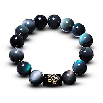 Natural Rainbow Obsidian Positive Transformation Bracelet