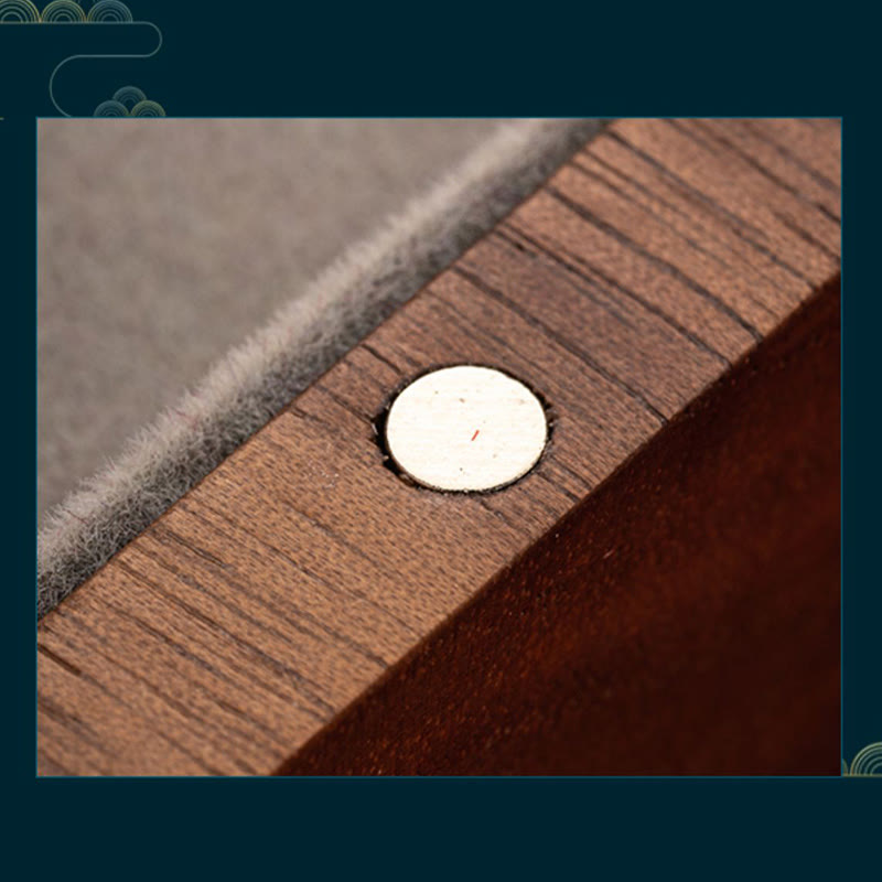 Vintage Handmade Black Walnut Wood Jewelry Storage Box Wooden Gift Box