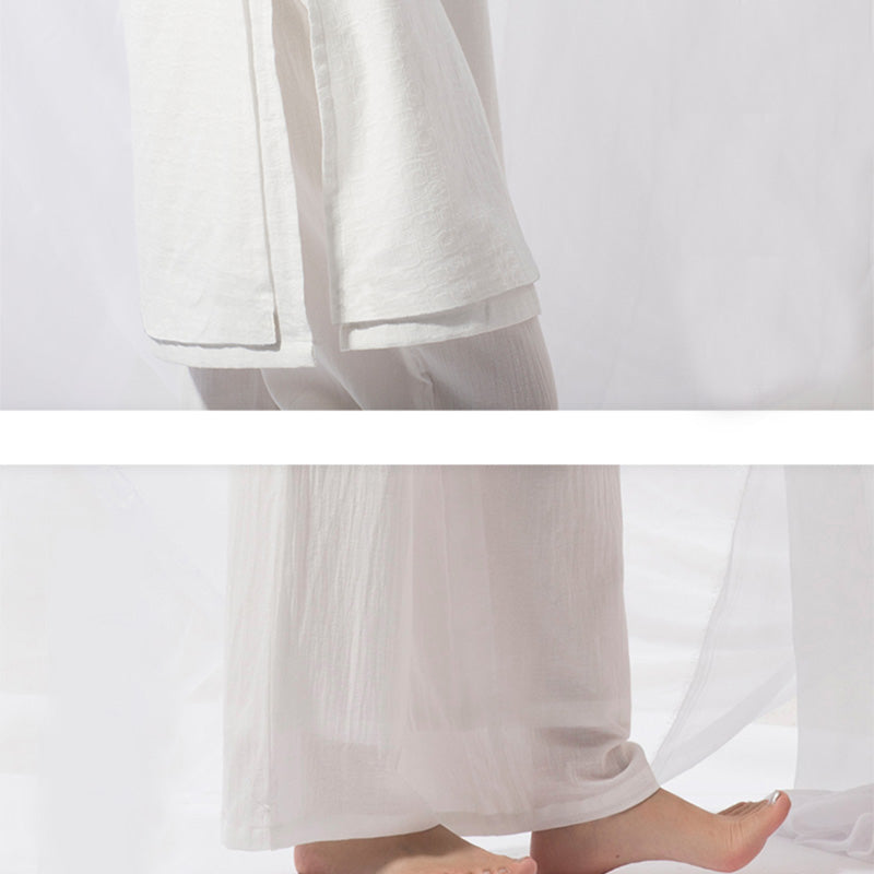 2Pcs Tai Chi Meditation Yoga Cotton Clothing Top Pants Women's Set