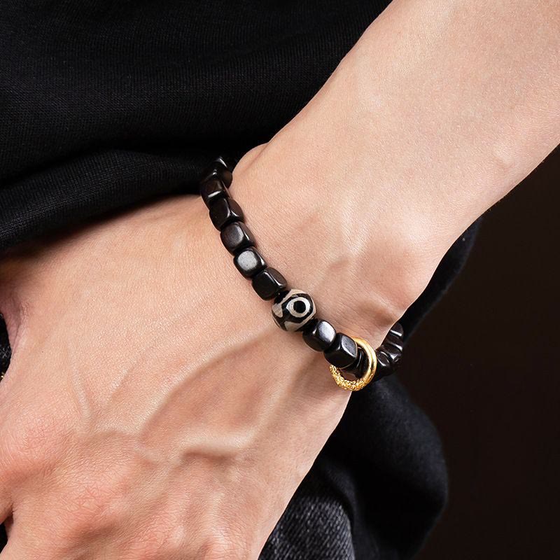 Tibetan Ebony Wood Dzi Bead Balance Calm Bracelet