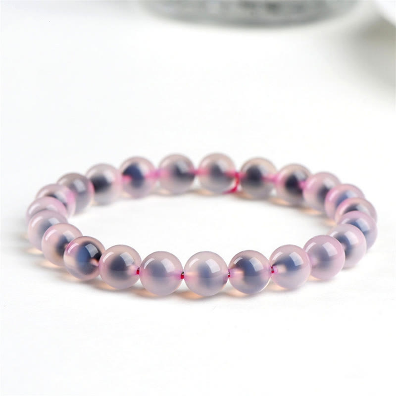 Natural Polished Candy Agate Round Bead Energy Bracelet
