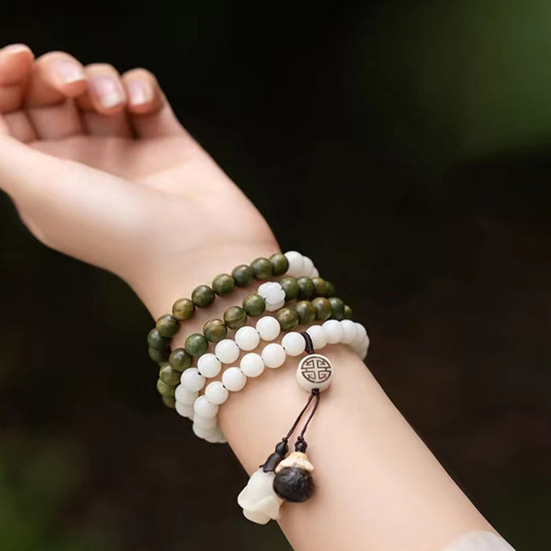 Natural Green Sandalwood Bodhi Seed Soothing Bracelet