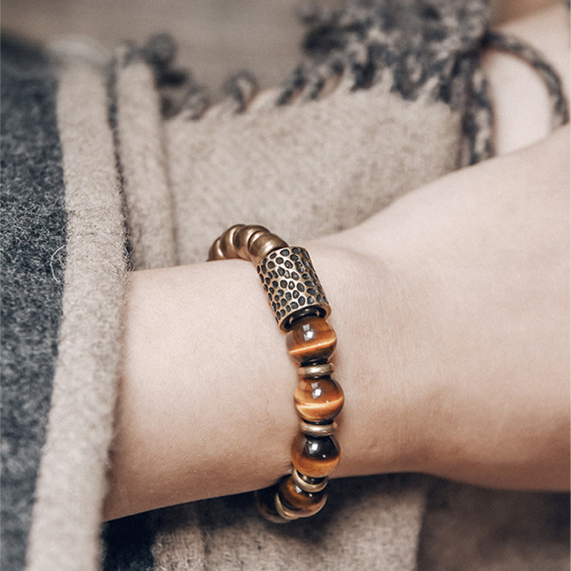 Tiger Eye Stone Copper Protection Bracelet
