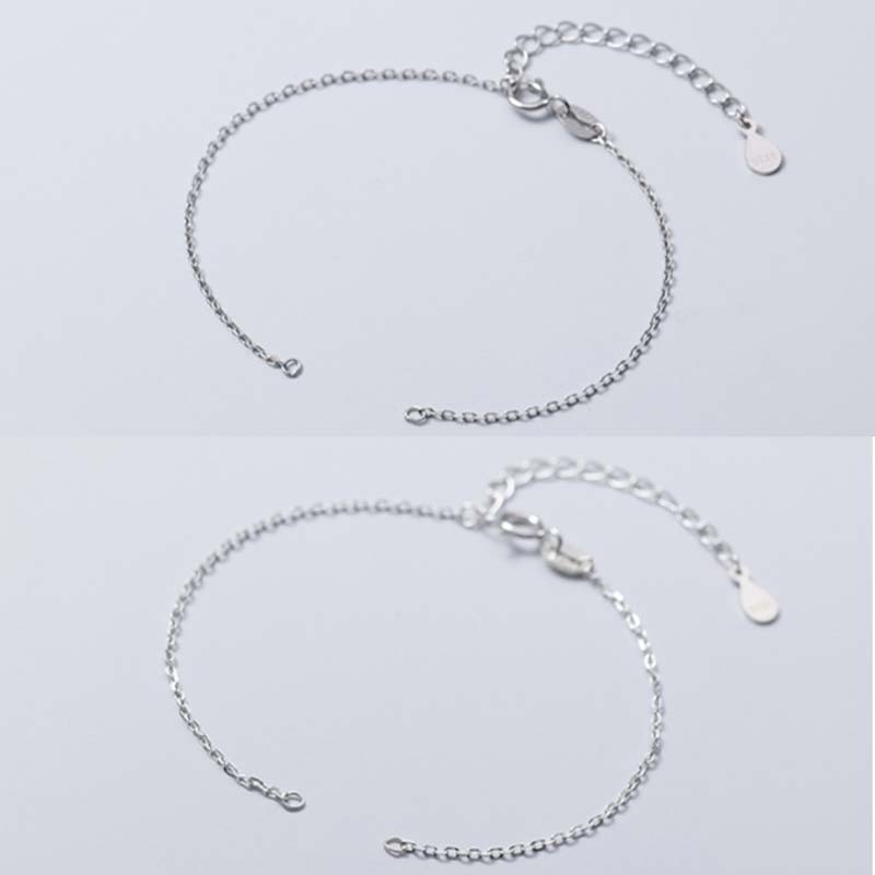 925 Sterling Silver Semi-finished Chain Blessing Bracelet