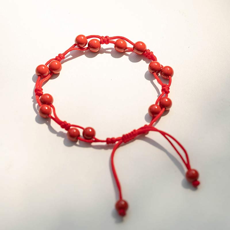 Handmade Natural Gemstone & Sandalwood Beaded String Bracelet