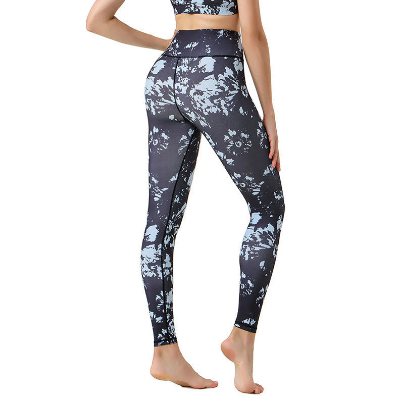 Earthy Botanical Print High-Waist Yoga Leggings
