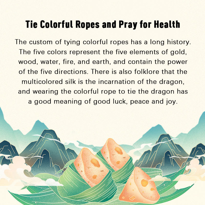 925 Sterling Silver Dragon Boat Festival Zongzi Pattern Luck Handmade Multicolored Rope Child Adult Bracelet