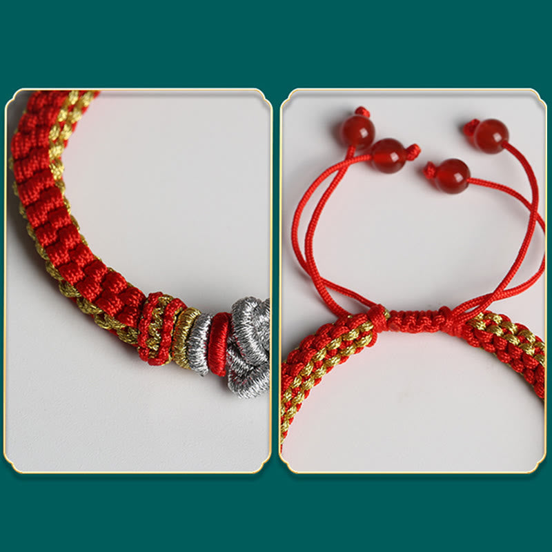Handmade Colorful Rope Endless Knot Adjustable Couple Bracelet