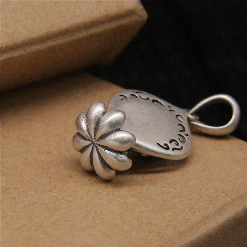 999 Sterling Silver Meditation Buddha Lotus Serenity Necklace Pendant