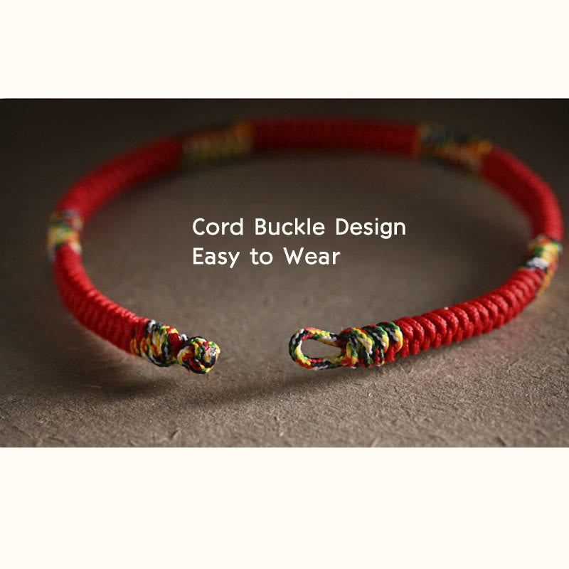 Vajra Knot Red String Bracelet with Cinnabar & Five Dhyani Buddhas Symbolism