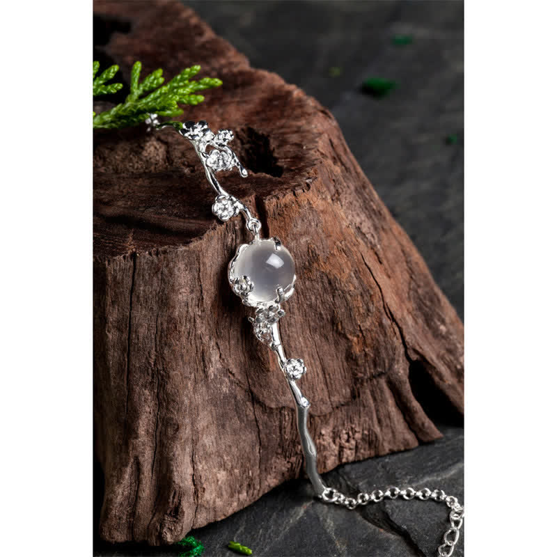 "Sending Grace and Harmony"Plum Blossom Chalcedony Bracelet Includes Gift Message Card