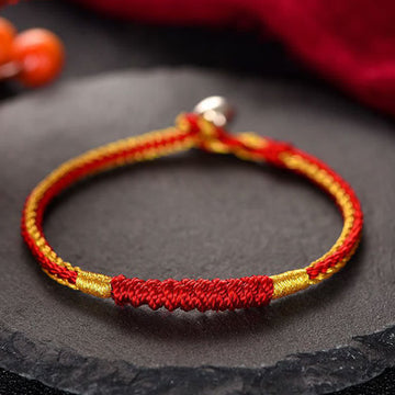 Handmade Tibetan Braided Red and Black String Minimalist Bracelet