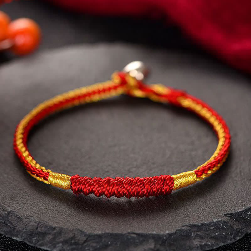 Handmade Tibetan Braided Red and Black String Minimalist Bracelet