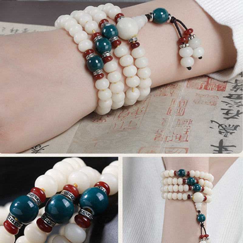 Bodhi Seed Bead Lotus Blessing Charm Bracelet