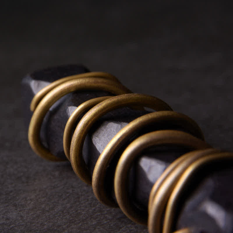 Tibet Ebony Wood Copper Balance Peace Necklace Pendant