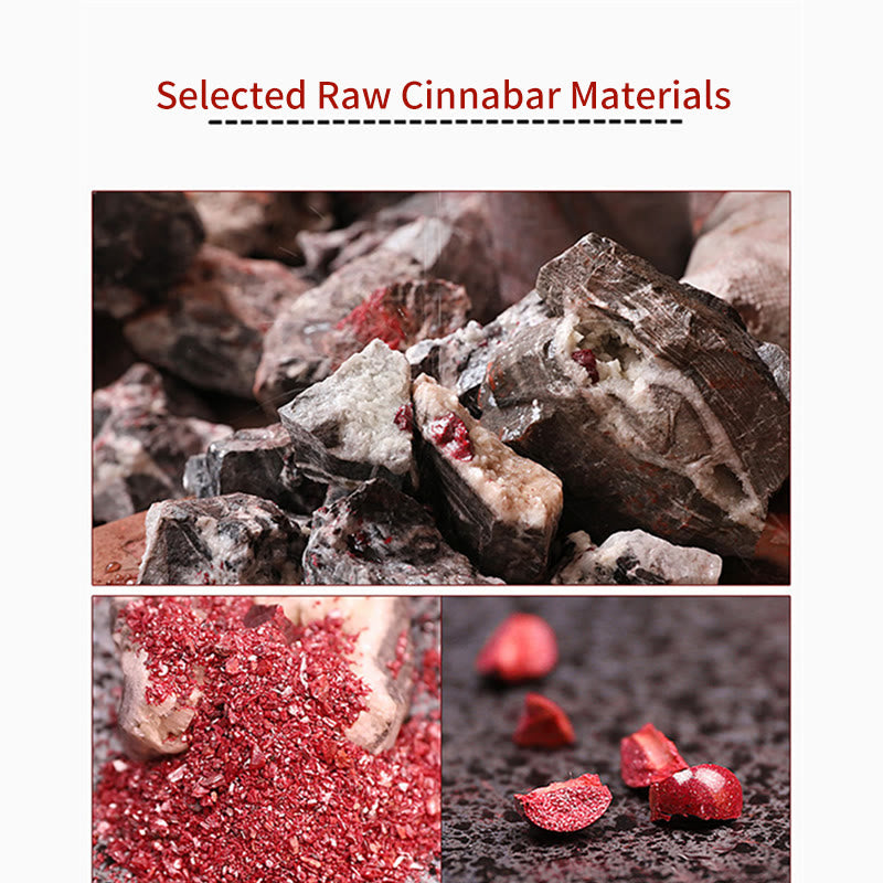 One's Luck Improves Design Patern Natural Cinnabar Blessing Necklace Pendant