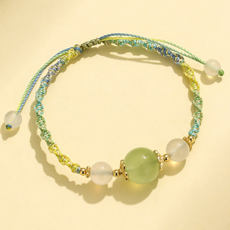 Hand-Woven White Agate & Copper Multi-Gemstone Beaded Rope Bracelet
