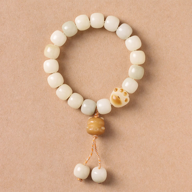 Lucky Cat Bodhi Seed Cat Paw Peace Bracelet