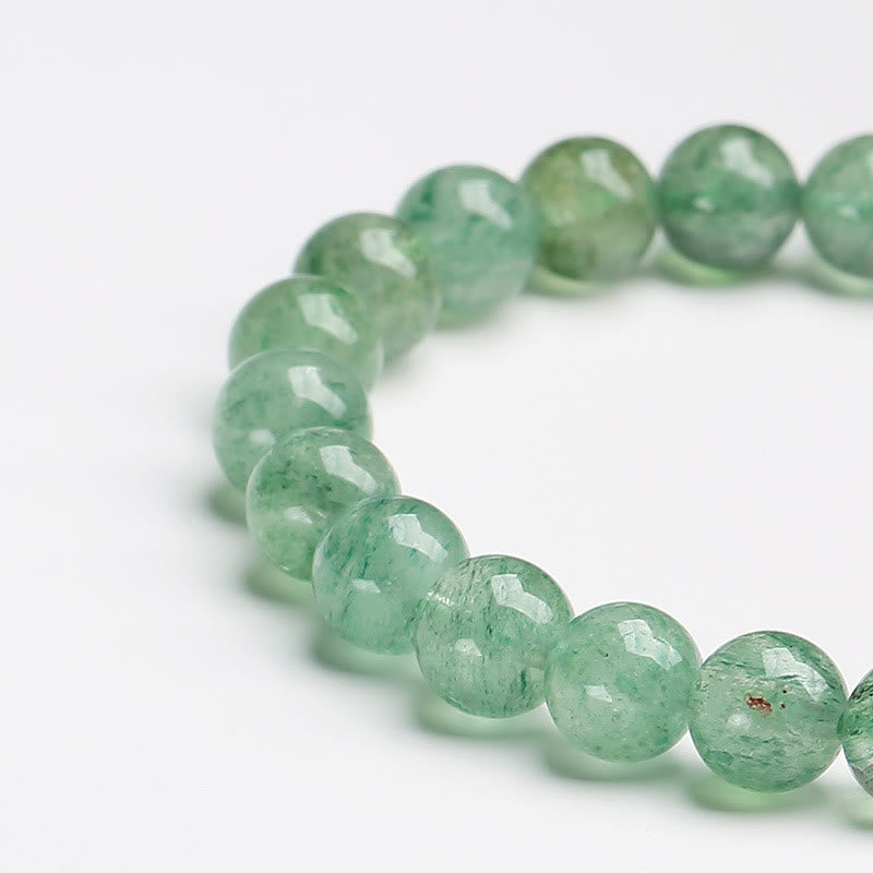 Natural Green Strawberry Quartz Soothing Beaded Bracelet