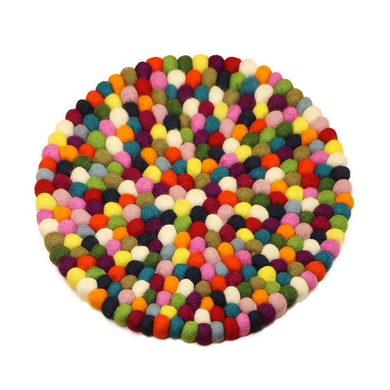 Tibetan Singing Bowl Handcraft Felted Wool Cushion Decoration