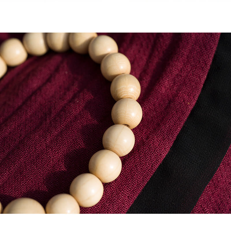 Natural Abelia Biflora Wood Blessing Wrist Mala