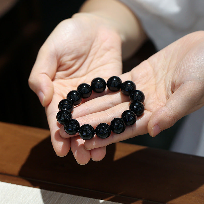 Natural Black Onyx Fortune Bracelet