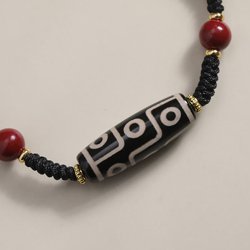 Handcrafted Tibetan Nine-eye Dzi Bead Protection Bracelet