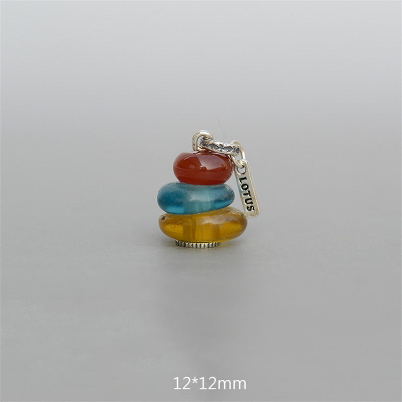 Zen Cairn Labradorite Various Crystals Calm Pendant Necklace