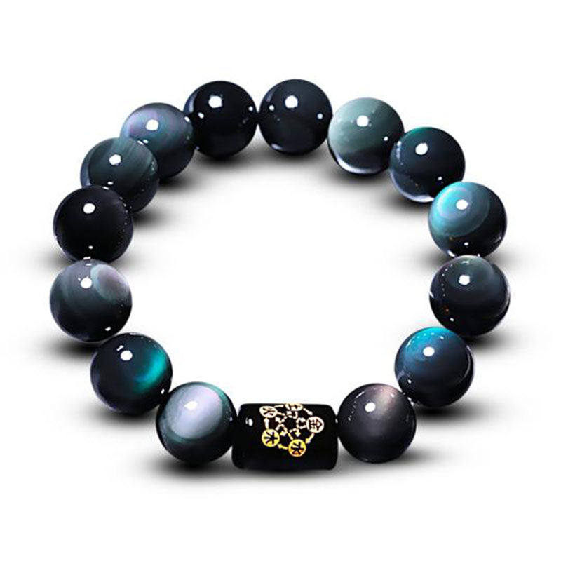 "Sending Balance and Protection" Rainbow Obsidian Bracelet Includes Gift Message Card