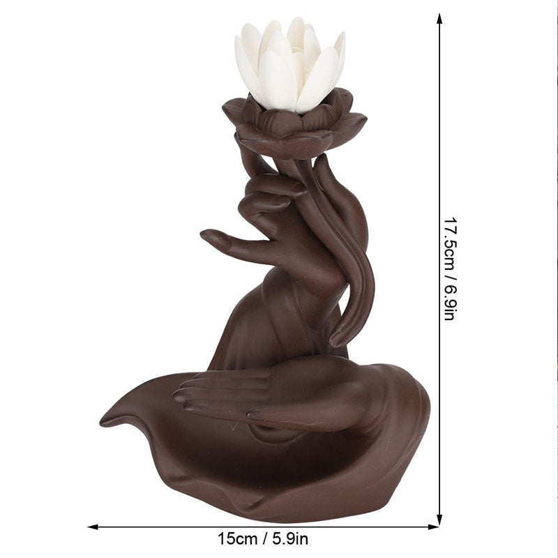 Zen Buddha and Lotus Bergamot Healing Ceramic Incense Burner