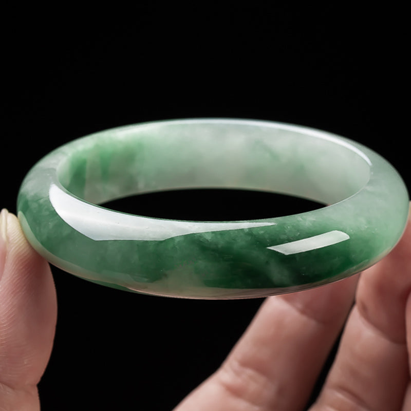 Natural Jade Fortune Blessing Bangle Bracelet