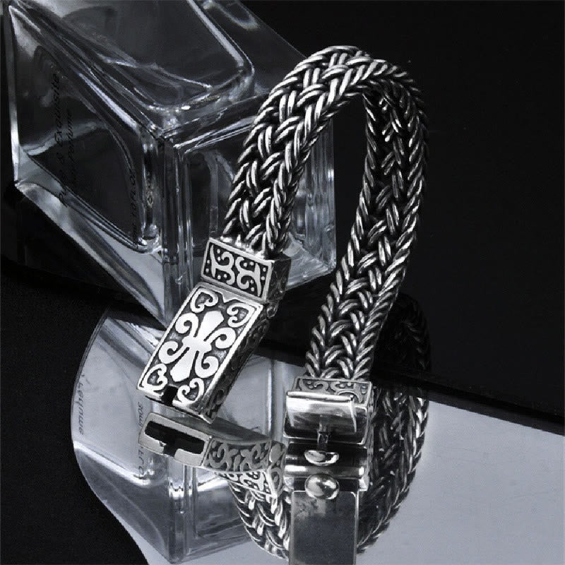 Retro Vine Totem Pattern Braided Healing Chain Bracelet