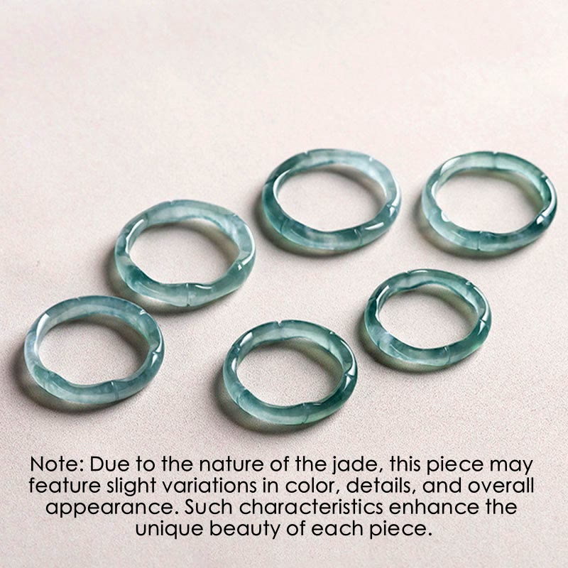 Natural Jade Bamboo Prosperity Abundance Ring