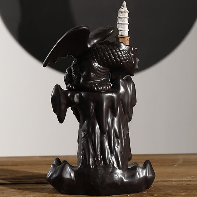 Nordic Dragon Ceramic Backflow Smoke Fountain Sandalwood Incense Burner