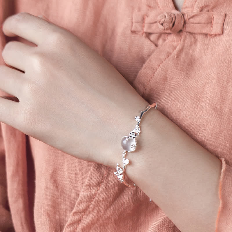 "Sending Grace and Harmony"Plum Blossom Chalcedony Bracelet Includes Gift Message Card