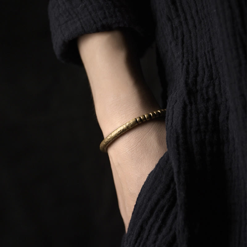 Simple Design Copper Brass Bead Luck Wealth Bracelet