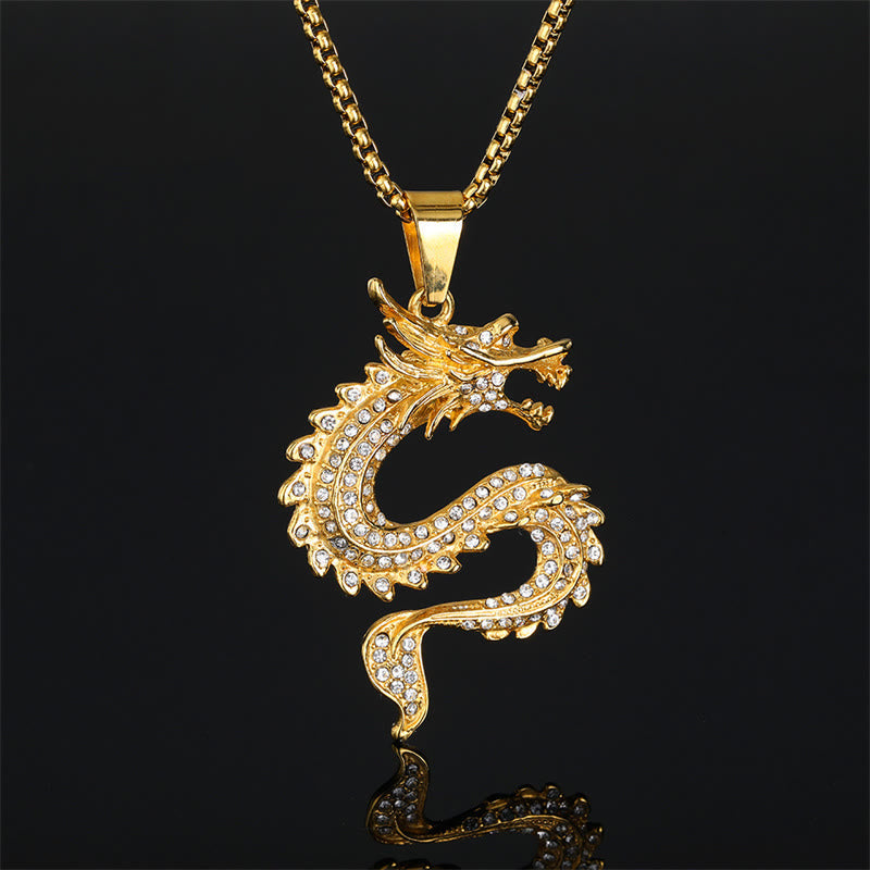 Chinese Zodiac Dragon Zircon Protection Necklace Pendant